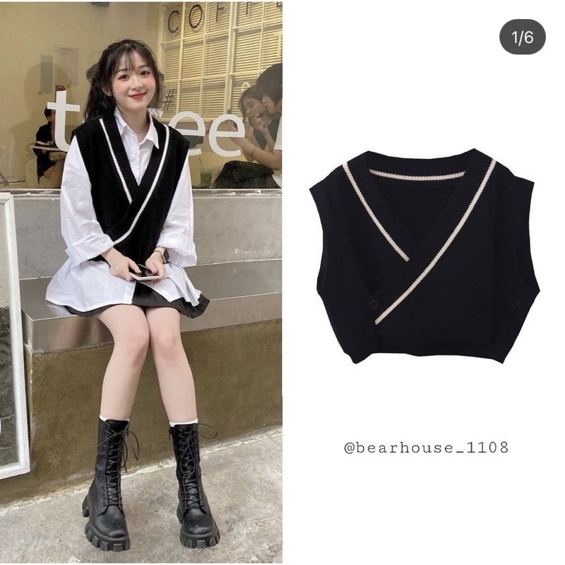 Áo Len Gile Vạt Chéo From Áo Dáng Croptop Siêu Xinh Hàng Quảng Châu Dành Cho Nữ - Ảnh Thật Ở Cuối