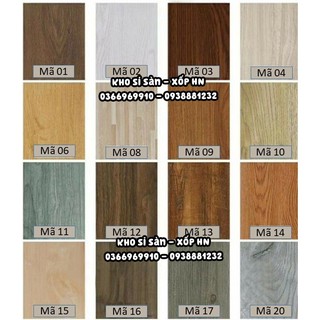 Combo 1m2 (gồm 7 tấm) Sàn nhựa vân gỗ tự dính