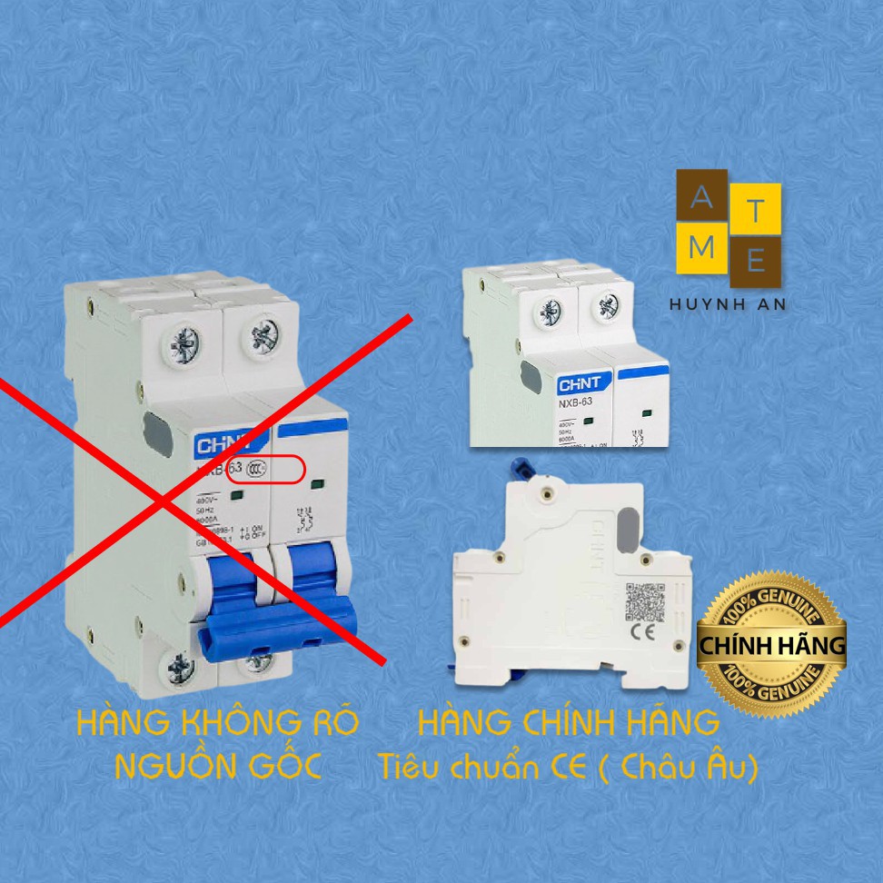 Cầu dao an toàn MCB NXB-125, 2Pha - 80A,100A,125A dòng cắt 10kA Hãng CHINT (Hàng chính hãng xuất khẩu)