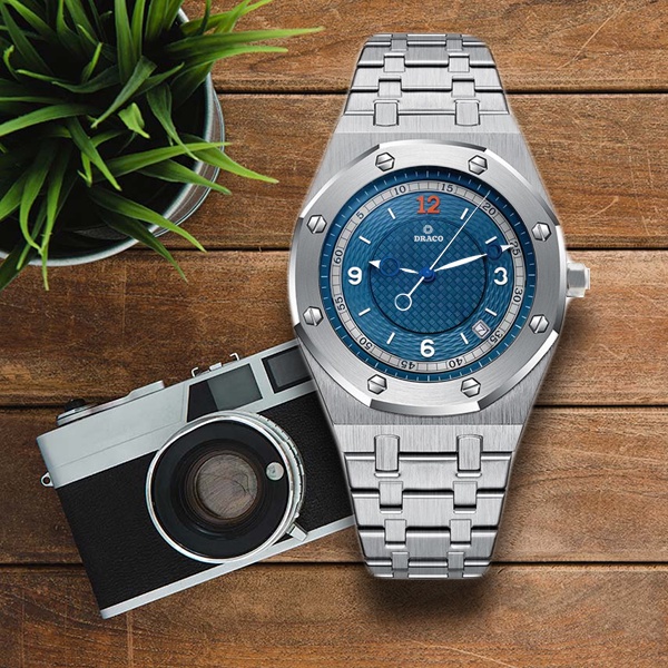 Đồng hồ nam Draco D22-DR05 “Wellerman” xanh kết hợp chất liệu kim loại màu bạc - thời trang nam thể thao