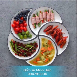 Bộ đĩa xoay sứ Bát Tràng cao cấp
