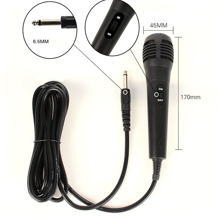 Micro Hát Karaoke Có Dây Giá Rẻ ( Sử Dụng Cho Tất Cả Các Loa Như P88, P89, 996, 669, 802, A061, F4, F5, F6 )