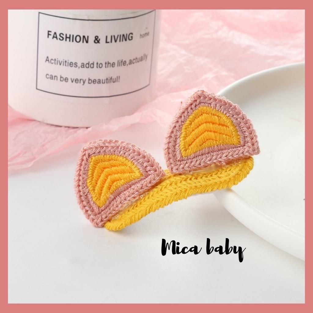 Kẹp tóc len hình tai thú dễ thương cho bé Mica baby