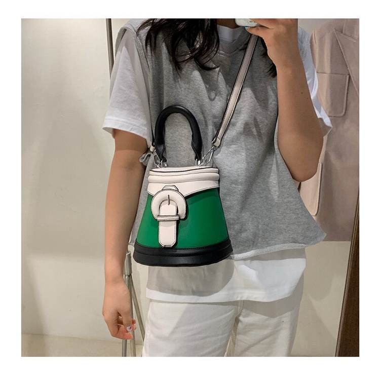 Túi xách JASMIN NOIR bằng da PU hình trụ phong cách retro thời trang giản dị cho nữ