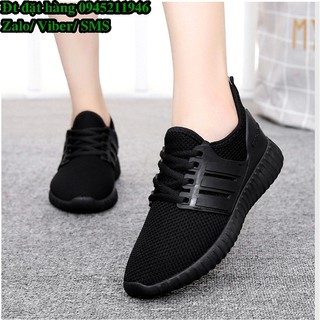 C95 Giày Thể Thao Nữ Buộc Dây Đế Đen