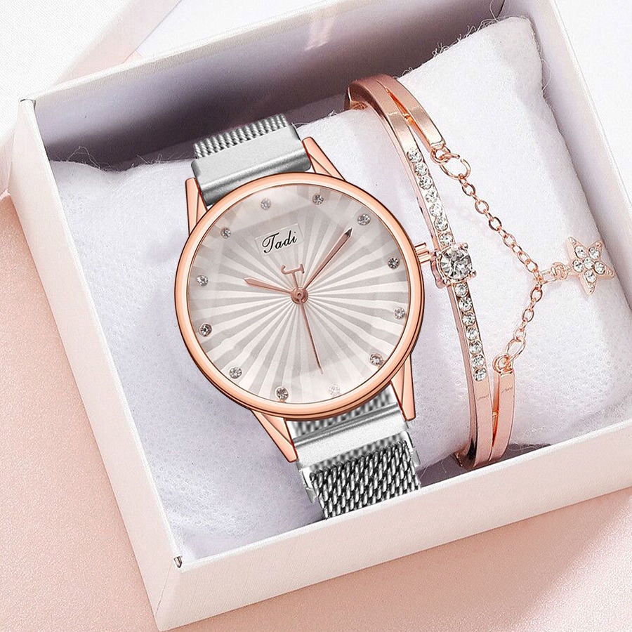 Đồng hồ đeo tay màu gradient phối khóa nam châm