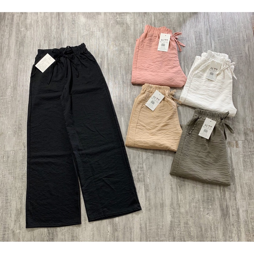 [Mã FAMAYWA giảm 10K đơn 50K] Quần ống rộng ĐŨI XƯỚC cạp chun siêu mát