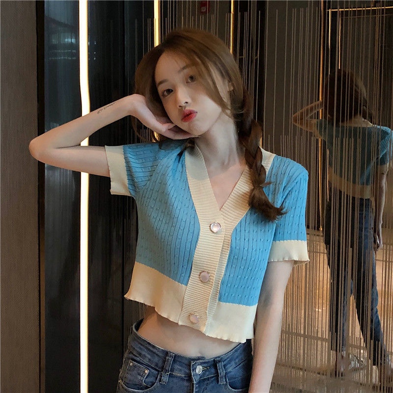 Áo cardigan BH tay ngắn bằng vải lụa lạnh mỏng thời trang mùa hè sành điệu cho nữ 2021