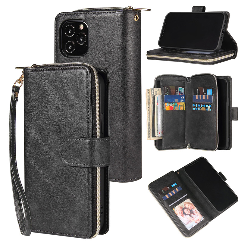 Bao da điện thoại nắp gập có ngăn thẻ màu sang trọng cho Iphone 12 Mini 11 Pro X Xs Max Xr Se 2020 7 8 | BigBuy360 - bigbuy360.vn