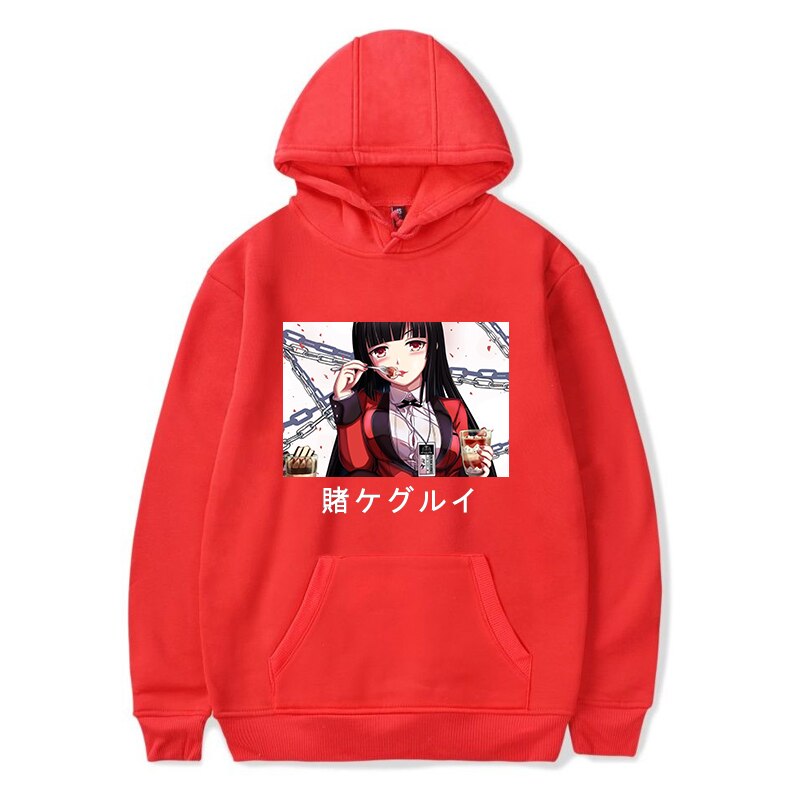 Winter Kakegurui Oversized Cool Sweatshirt Men And Women Hoodies Harajuku Warm Fashion Pullover Womens Korean Long Sleeve Style