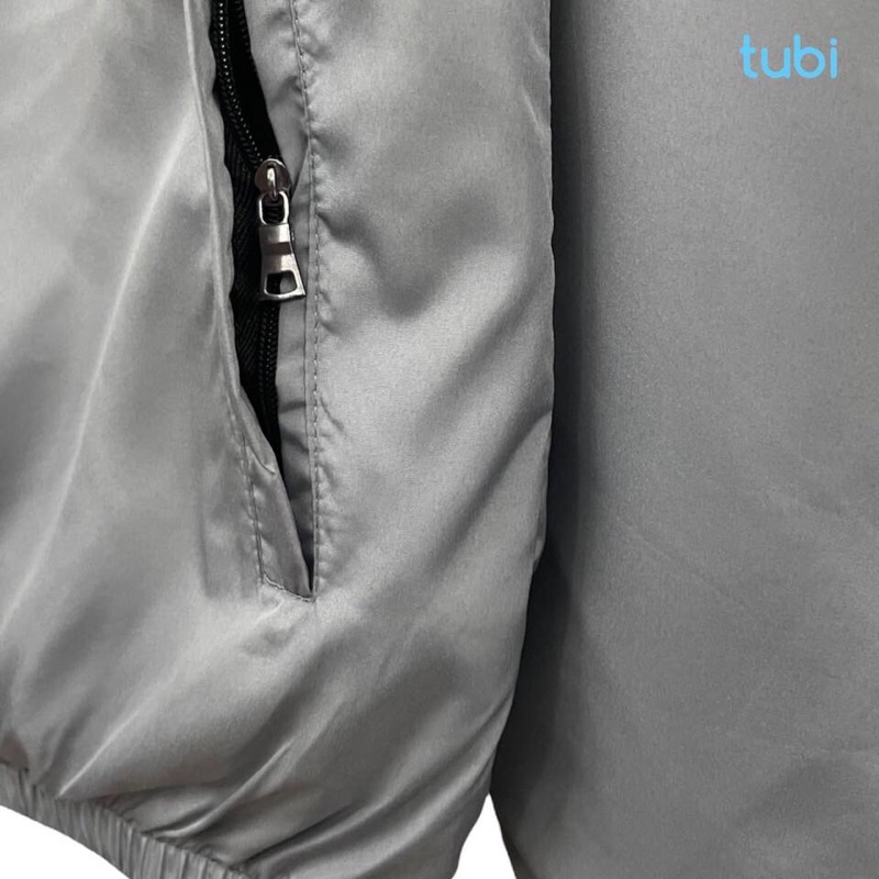 Áo khoác tubi 2 Mặt Nón Liền 4 túi Màu Xám Ghi