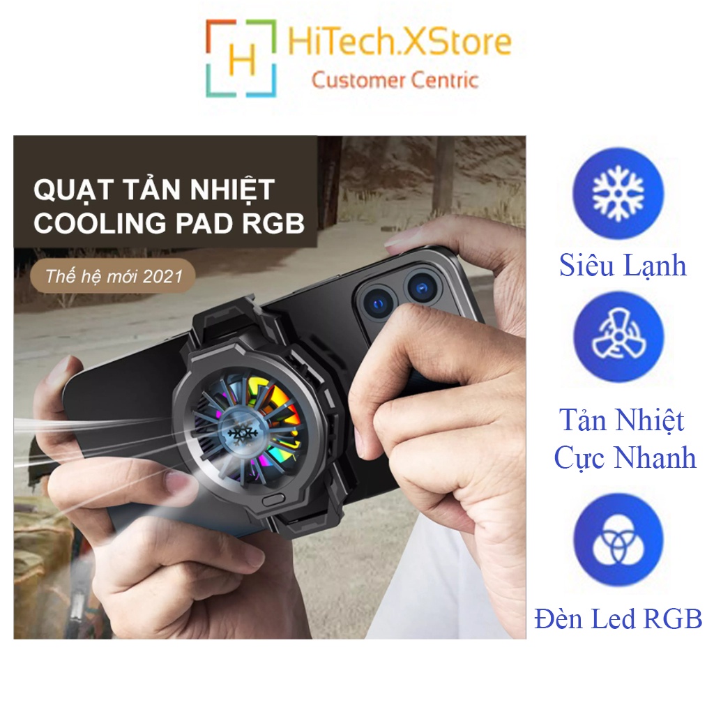 Quạt tản nhiệt điện thoại sò lạnh Smart Cooler có đèn led RGB siêu nhanh Tản nhiệt điện thoại mini giá rẻ