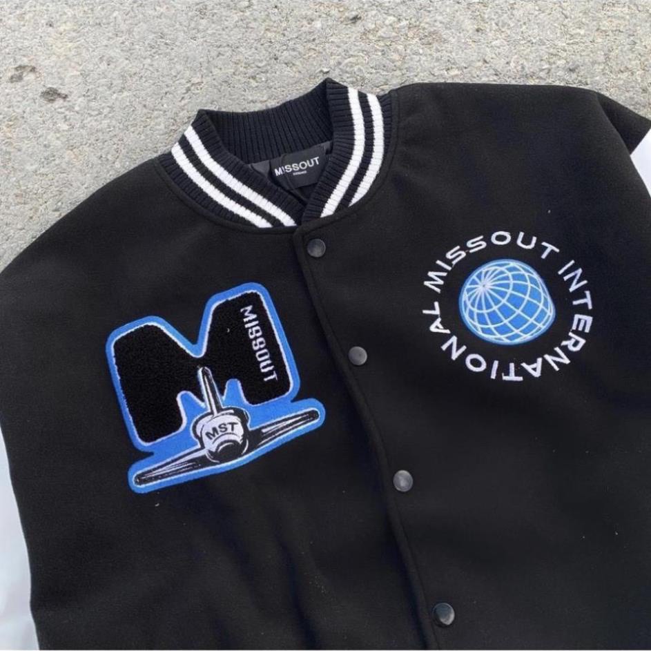 ÁO KHOÁC,ÁO BOMBER MISSOUT THÂN NỈ TAY DA IN LOGO UNISEX CỰC ĐẸP - Hàng mới về