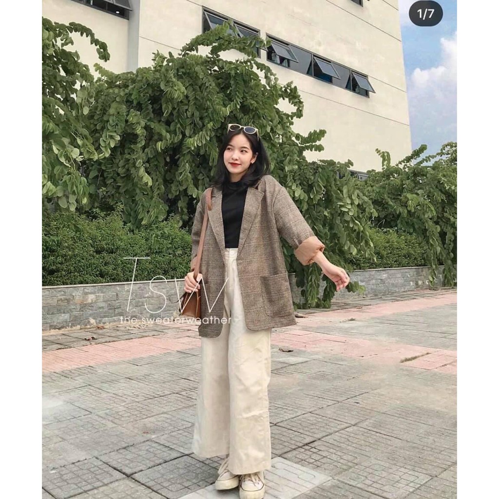 [CÓ SẴN] ÁO BLAZER DẠ 2 LỚP 1 CÚC (ảnh/video thật)
