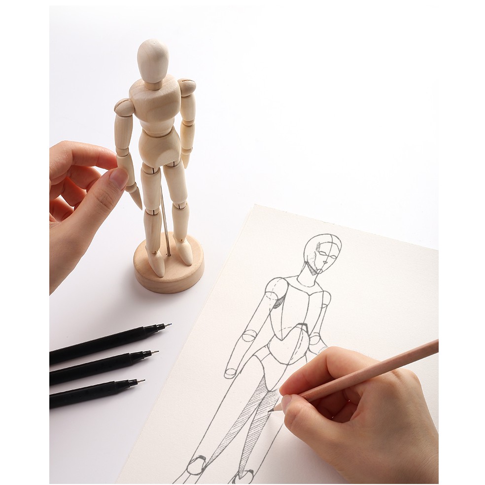 Nhân vật gỗ tạo dáng , vẽ anatomy