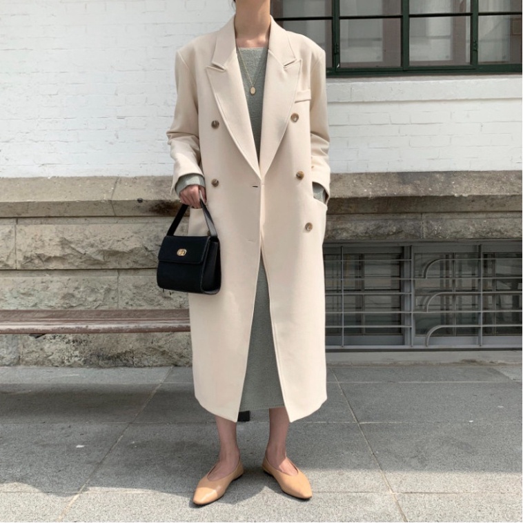 Áo Khoác Manto Nữ Kaki Lót Lụa Cúc Cài Túi Trước | BigBuy360 - bigbuy360.vn