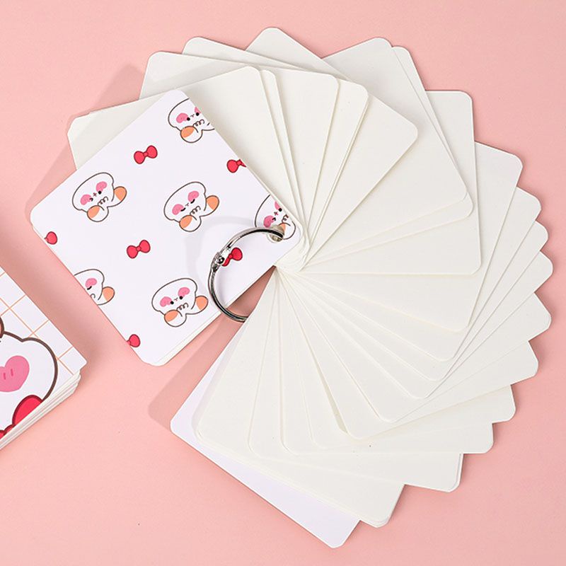 Set 80 thẻ flashcards viết ghi chú, từ vựng tiếng Anh, Trung, Nhật, Hàn cute