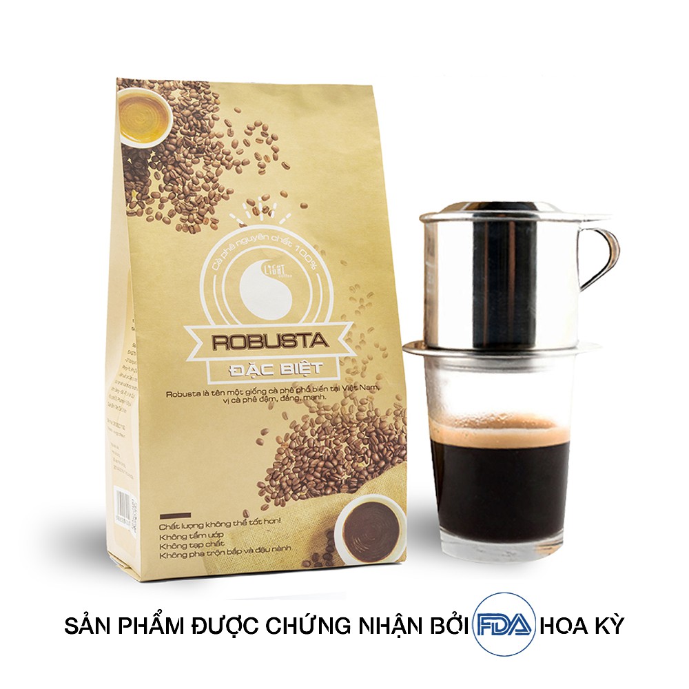 Cafe pha phin Đặc biệt Light Coffee vị đậm, đắng mạnh Gói 500g