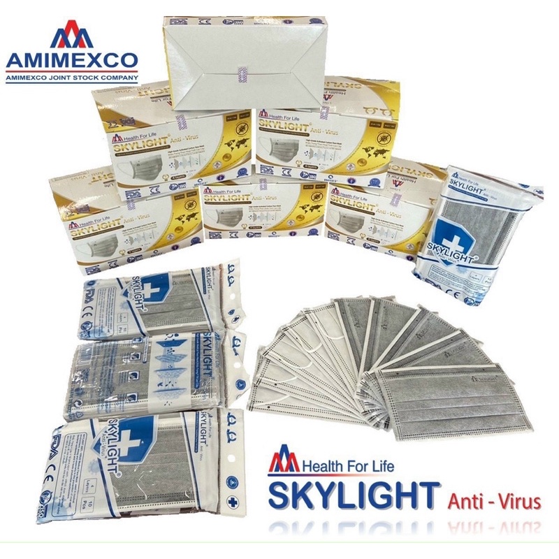 Khẩu trang SkylightMIỄN PHÍ VẬN CHUYỂN ngăn ngừa vi khuẩn lọc bụi đến 99% bảo vệ sức khoẻ chất liệu giấy kháng khuẩn