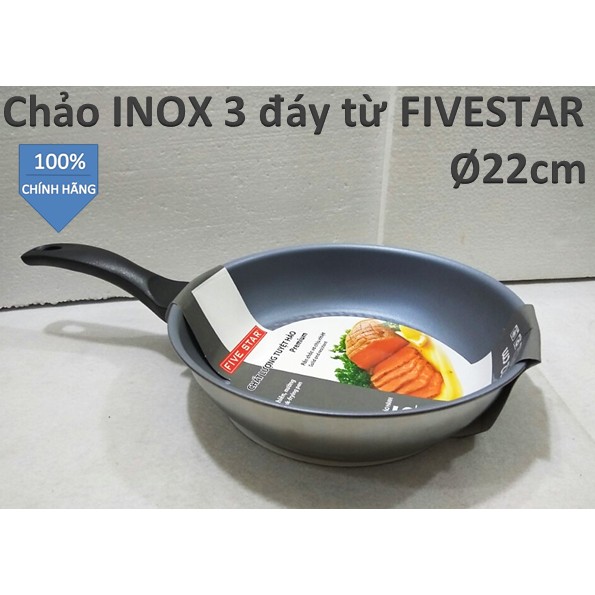 Chảo INOX 3 đáy từ FIVESTAR - 22cm