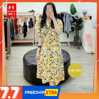 Đầm hoa dài yofaso nữ 🌸 đầm midi dáng dài cạp cao chun lưng, bánh bèo ulzzang hot