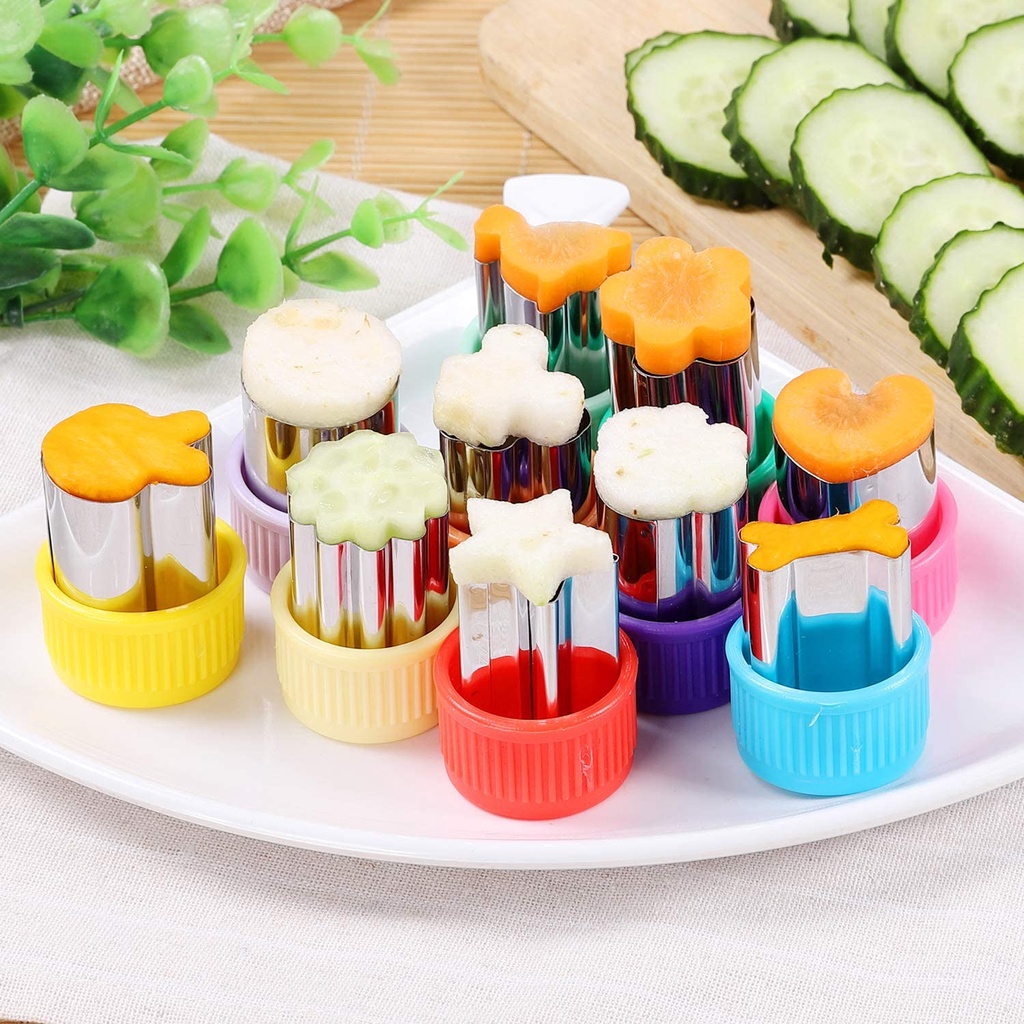 Set 5 khuôn làm bánh quy bằng thép không gỉ hình ngôi sao/trái tim 3D