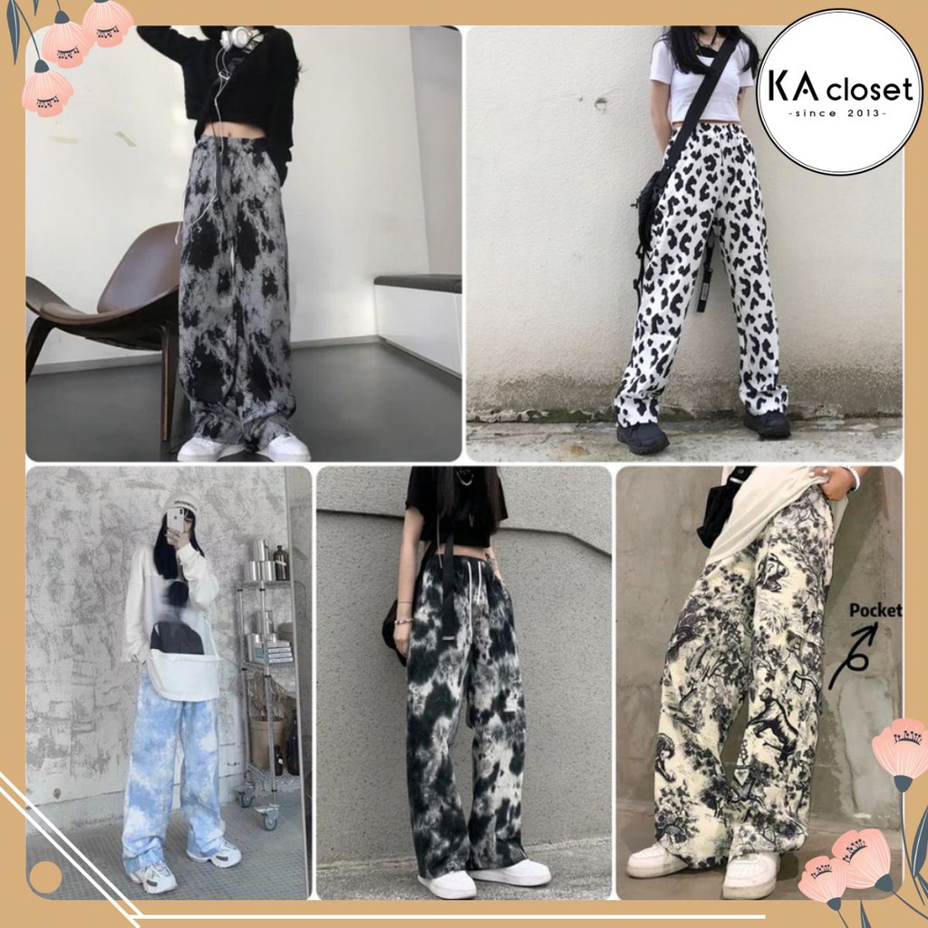 🆕 Quần loang KA Closet chất thun thể thao mềm mát ko xù, ko nhòe, ống rộng, trùng unisex nam nữ mặc được