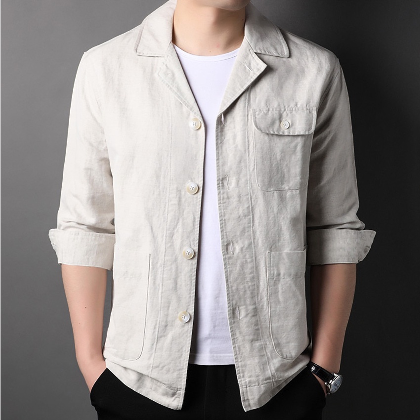 Áo khoác Nam, Áo khoác cổ Vest, tay 3/4 chât sliệu Lai KAKI, phong cách thể thao, sang trọng, lịch lãm, mã t9
