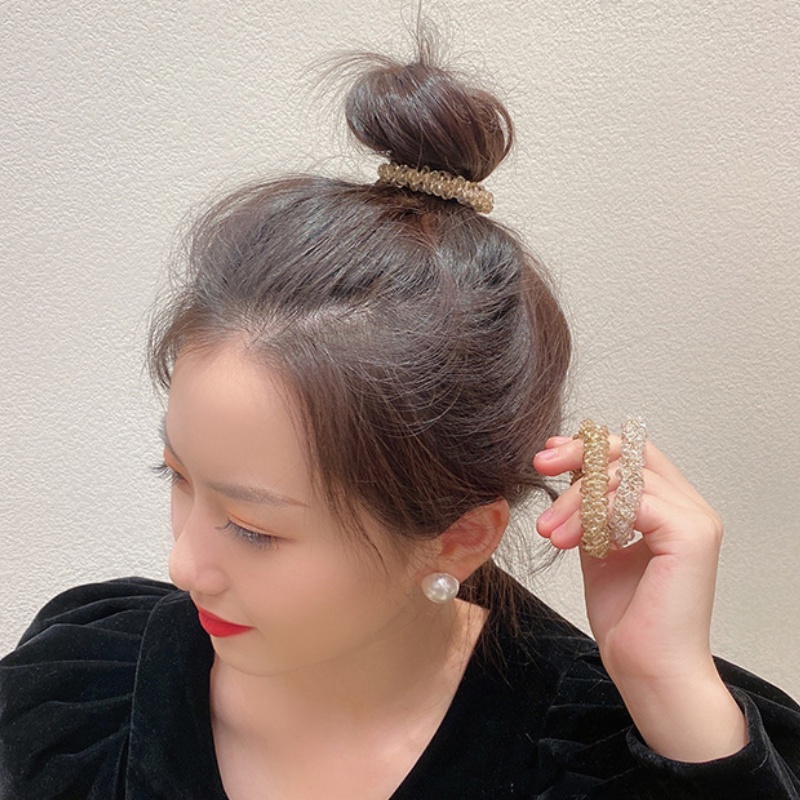 Dây cột tóc đính đá thời trang phong cách Hàn Quốc