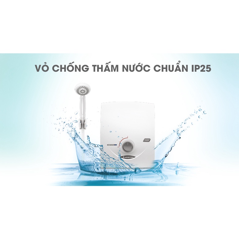 Bình Nóng Lạnh Trực Tiếp Ariston SB35E-VN 3500W - Không Bơm, Dây Sen, Bát Sen 1 Chế Độ