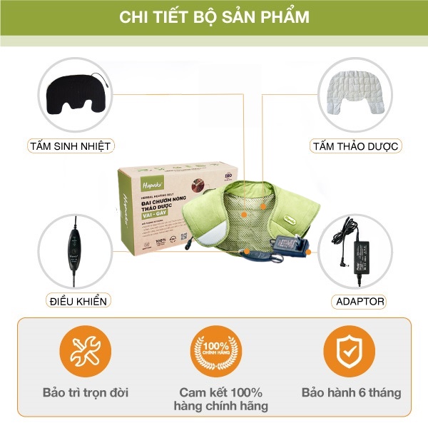 Túi Chườm Nóng Thảo Dược Dùng Điện Giảm Đau Vai Gáy Cổ, Giúp Giãn Cơ, Tăng Tuần Hoàn Máu - Hapaku