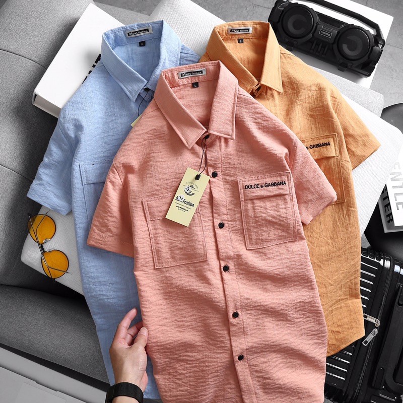 Áo sơ mi nam , áo sơ mi đũi , trẻ trung phong cách , thoáng mát thấm hút mồ hôi | BigBuy360 - bigbuy360.vn