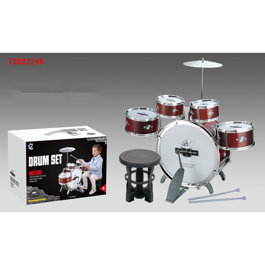 bộ trống jazz Drum Set 4 trống cho bé (kèm ghế) 9008E