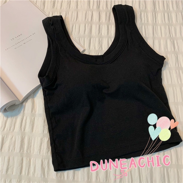 DUNEA Áo Hai Dây Cổ Tròn Có Đệm Ngực Gợi Cảm Cho Nữ