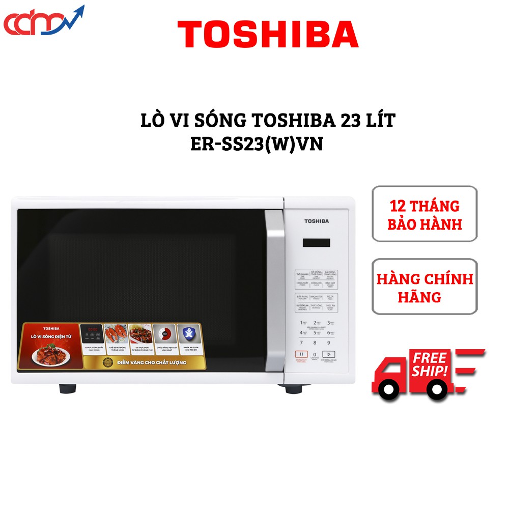 Lò vi sóng Toshiba ER-SS23(W)VN 23 lít - Không nướng - Bảng điện tử - Xuất xứ Thái Lan