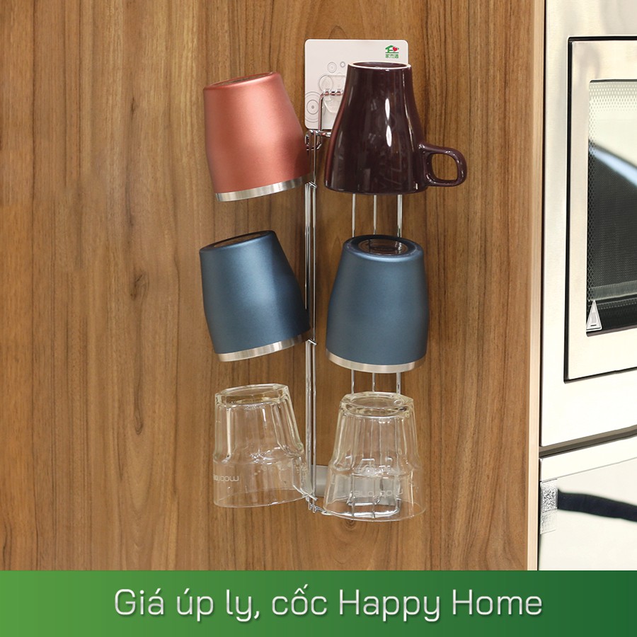 [Hàng chính hãng] Giá úp ly, cốc Inox Happy Home