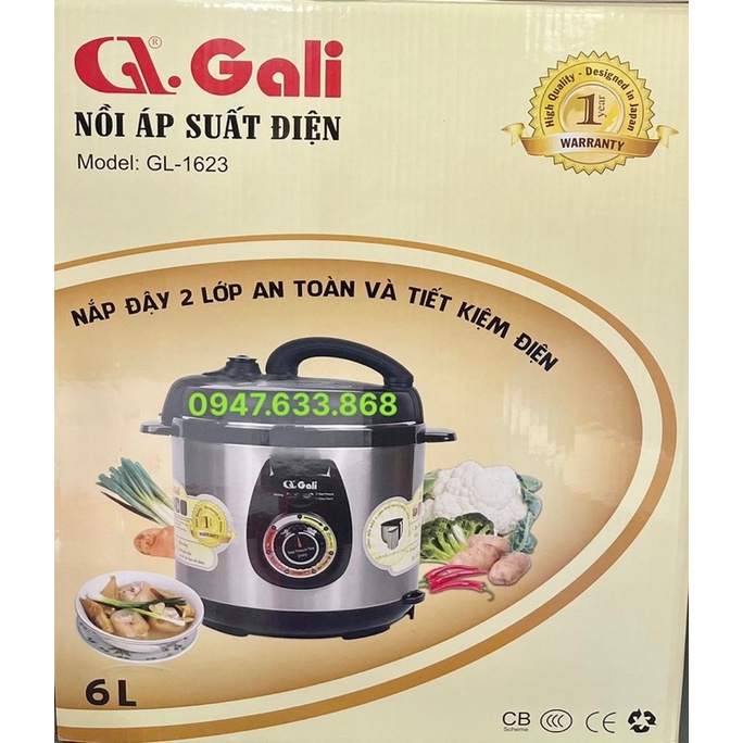 Nồi áp suất điện Gali 1623 ( 6lit )