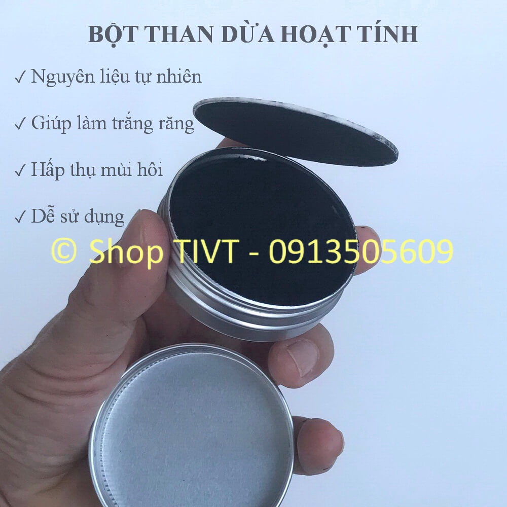 Bột than dừa hoạt tính để đánh trắng răng tự nhiên, tốt cho khoang miệng: hấp thụ độc tố và các thành phần gây mùi-TIVT