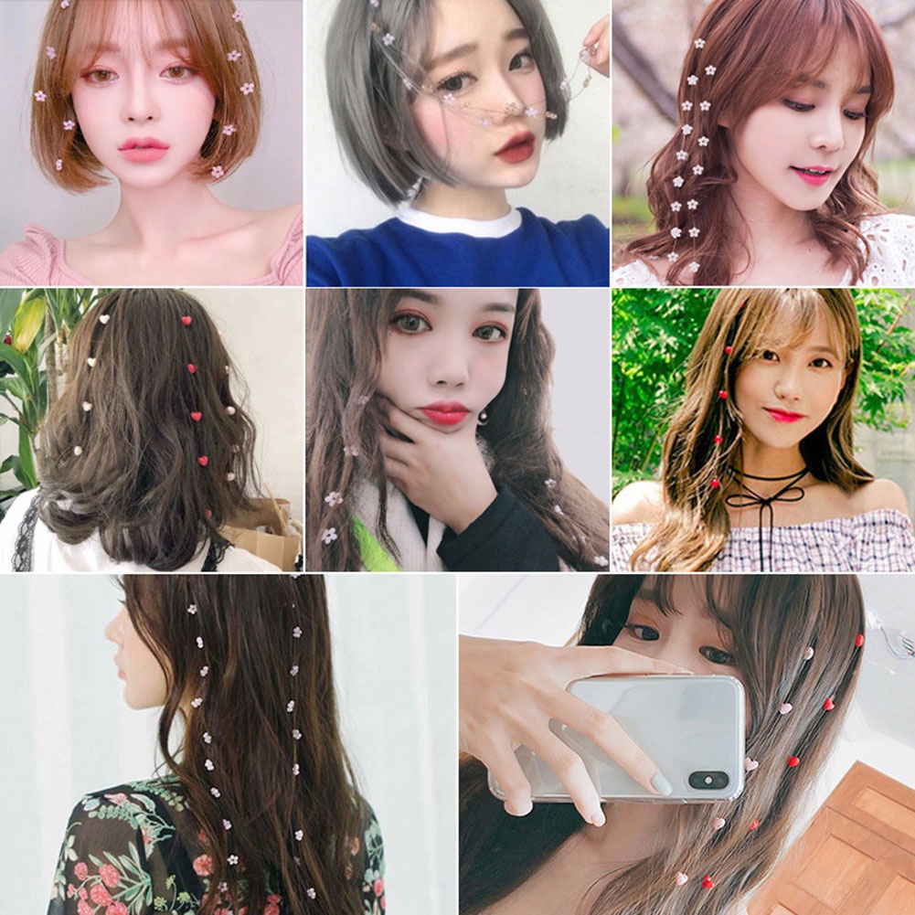 Kẹp tóc dáng dài đính họa tiết hình hoa giản dị cho nữ YOML