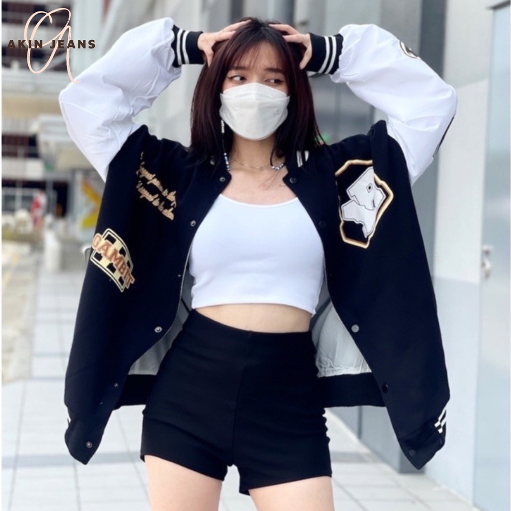 Áo Khoác Bomber Gió 2 Lớp AkinJeans Áo Gió Bomber Nữ Chống Nước Phong Cách Ulzzang Nam Nữ Form Rộng APG, Qc Qc