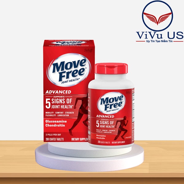 Viên uống bổ khớp Schiff Move Free 200 viên Joint Health Advanced ( ( tặng kèm 1 Xà Bông Cục IRISH SPRING trị giá 30k )