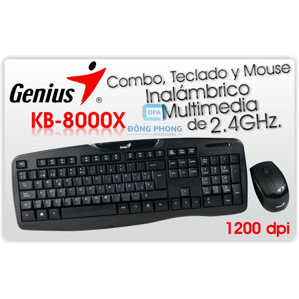 Bộ Chuột & Bàn Phím Không Dây Genius KB-8000 Chính Hãng