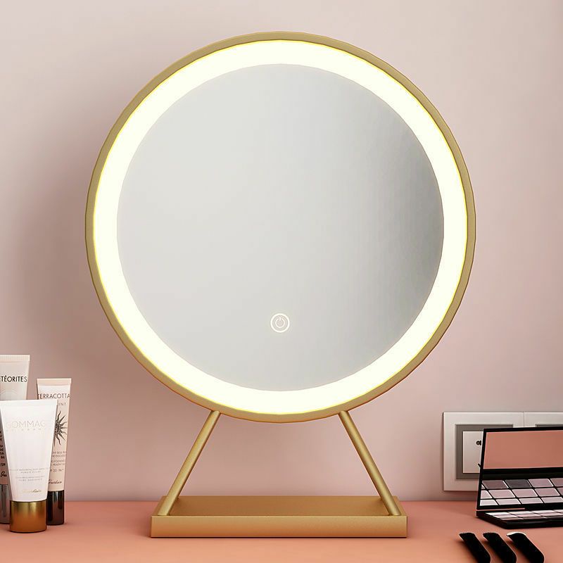 Gương Led Để Bàn trang điểm, gương để bàn d40cm