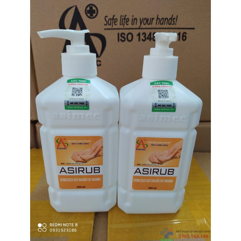 Nước rửa tay Asirub chai 500ml-Hàng chính hãng công ty
