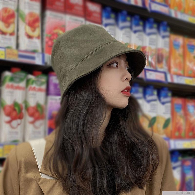 Mũ xô chất liệu da lộn màu trơn thời trang chu vi 56-58cm cho nam và nữ