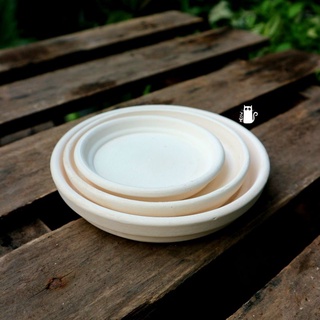 Dĩa lót chậu đất nung [TRẮNG] nhiều size