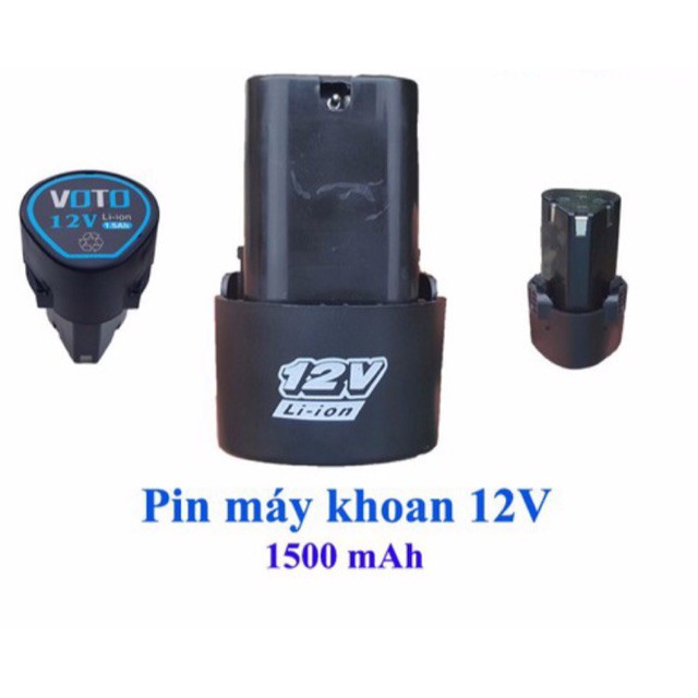 Pin khoan 12V, cầm tay giá rẻ Li-ion 1500mAh