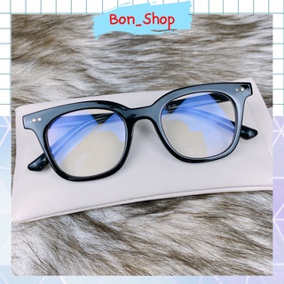 Gọng kính cận nam nữ mắt vuông 2 chấm ngang màu vàng 3331 _ Bon Shop