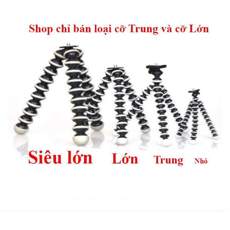 Tripod Mini Chân Xoắn Bạch Tuộc Máy Ảnh, Điện Thoại - Tặng kèm kẹp điện thoại, livestream, tiktok, audio.