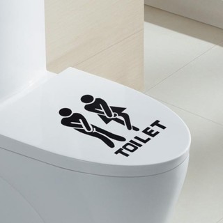 Decal dán tường trong nhà vệ sinh hình chàng trai/cô gái có thể vệ sinh dễ dàng tiện dụng